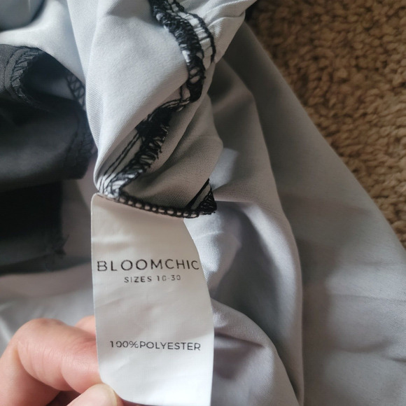 NWT Bloomchic Midi Dress Womens 20 Floral Ruffle Sleeve Fit Flare Blue - Picture 10 of 11